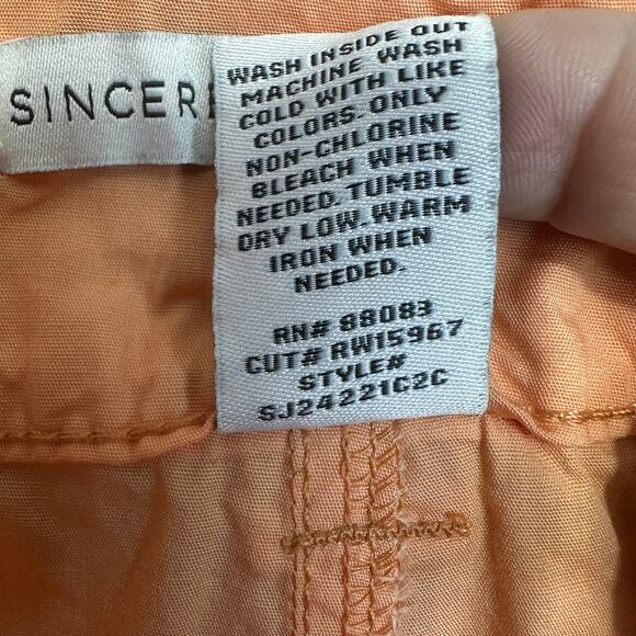 Sincerely Jules Cargo Shorts WMNS 5/27 Orange Mid Rise Two Button Zip Fly Cotton - Picture 6 of 6